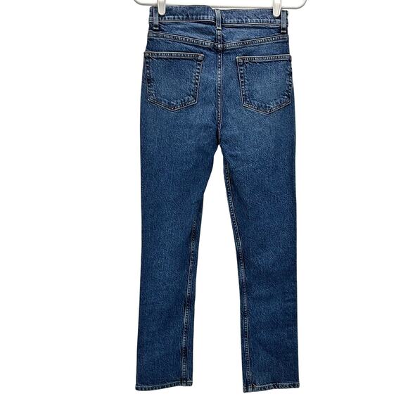 Reformation Liza High Rise Straight Cropped Jeans Laguna Size 25 - Picture 3 of 16